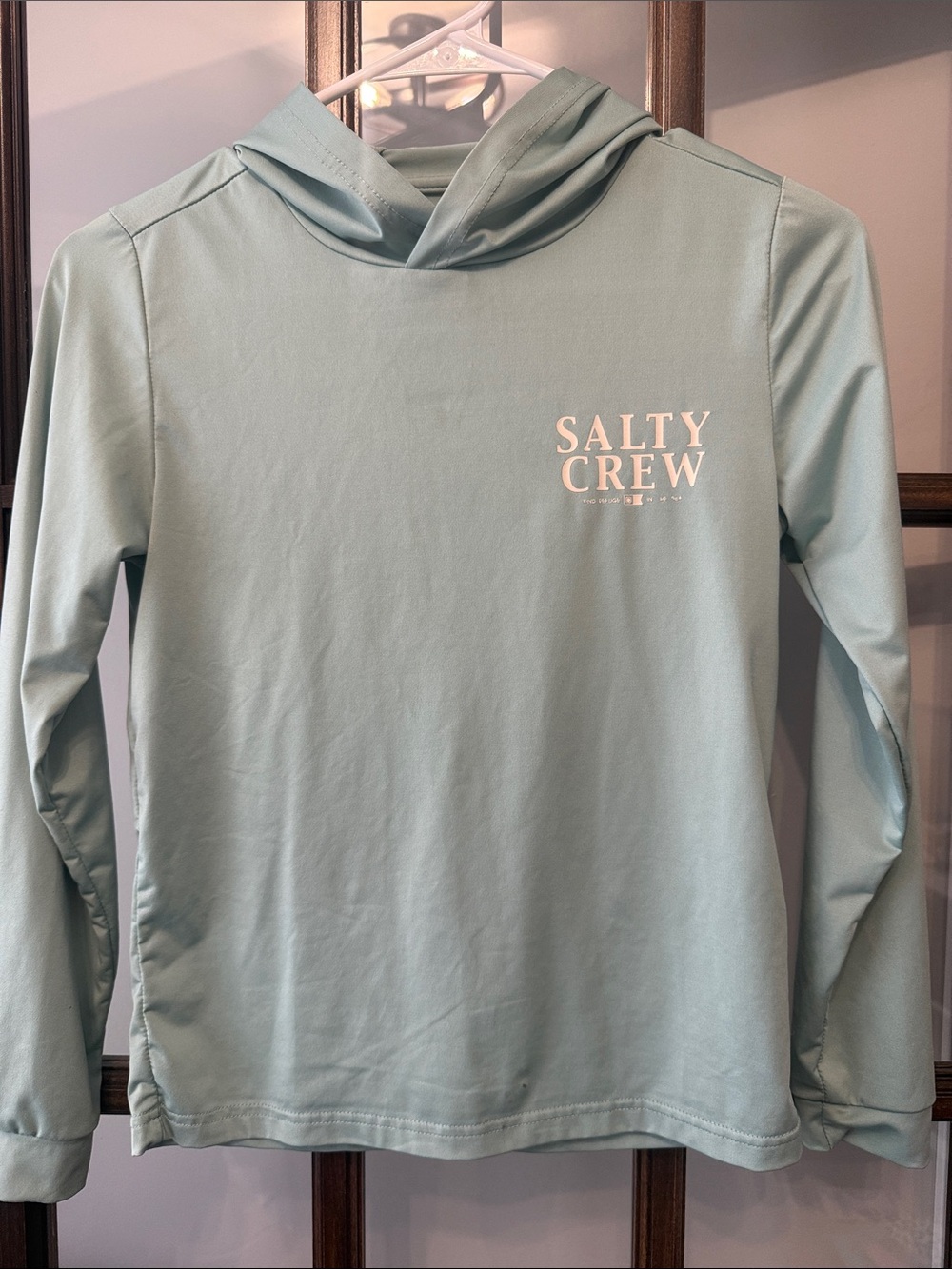 Boys Small - Salty Crew Seafoam Hooded Long Sleeve Shirt